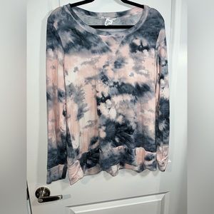 WORKSHOP Republic Clothing Pink/Gray/Black Tie Dye Soft Sweatshirt - Size 1X